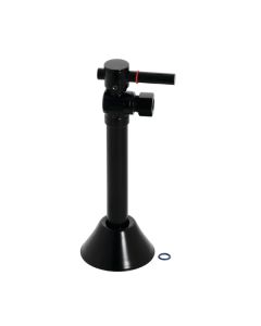 Kingston Brass CC83200DL Vintage 1/2" Sweat x 3/8" OD Comp Quarter-Turn Angle Stop Valve with 5" Extension in Matte Black