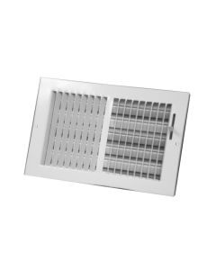 Continental Industries 22W 0804 8" X 4" Sidewall/Ceiling Register, 2-Way Deflection, 1/2" Spaced Fins, Multi-Shutter Damper, White, Steel, USA