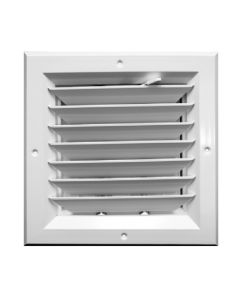 Continental Industries AE1W 06MS 6" Square Ceiling Diffuser, 1-Way, Multi-Shutter Damper, White, Extruded Aluminum, Import