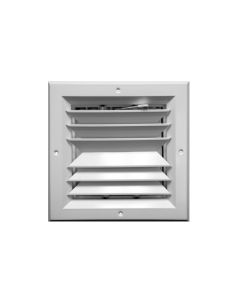 Continental Industries AE2W 06MS 6" Square Ceiling Diffuser, 2-Way, Multi-Shutter Damper, White, Extruded Aluminum, Import