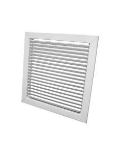 Continental Industries AFBG40W 1212 12" X 12" Fixed Bar Grille, Horizontal 40° Bars, White, Aluminum, USA