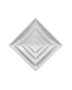 Continental Industries BHV 10NI High Volume T-Bar Diffuser, 3-Tier Diffusion, 10" Collar, No Insulation, White, Steel, USA