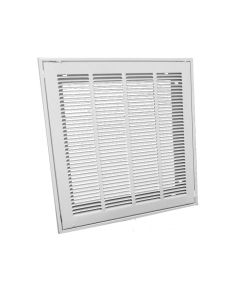 Continental Industries TL2106 Filter Grille, Louvered Face, 1/2" Spacing, R6 Formed Plenum, White, Steel, USA