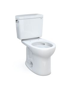 Toto CST775CSFG#01 Drake Two-Piece Round 1.6 GPF Universal Height TORNADO FLUSH Toilet with CEFIONTECT in Cotton White