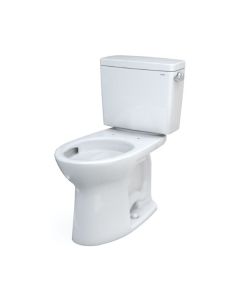 Toto CST776CEFRG#01 Drake Two-Piece Elongated 1.28 GPF Universal Height TORNADO FLUSH Toilet with CEFIONTECT and Right-Hand Trip Lever in Cotton White