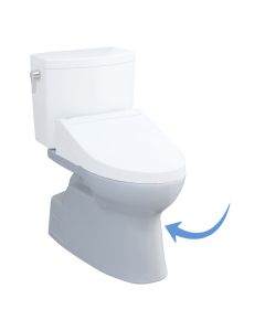 Toto CT474CUFGT40#01 Vespin II 1G and Vespin II WASHLET+ Universal Height Elongated Toilet Bowl in Cotton White (Seat and Tank Sold Separately)