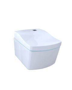 Toto CT996CEFX#01 Neorest AC Wall-Hung One-Piece Square Toilet, Universal Height and 1.28 GPF & 0.9 GPF Dual Flush in White (Washlet Sold Separately)