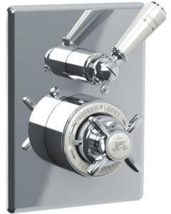 Lefroy Brooks CW-4050-CP Classic (1900) Concealed Godolphin Thermostatic Mixing Valve With Flow Control in Polished Chrome