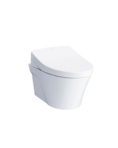 Toto CWT4263046CMFG#MS WASHLET+ AP Wall-Hung Elongated Toilet with S500e Bidet Seat and DuoFit In-Wall 0.9 and 1.28 GPF Dual-Flush Tank System in Matte Silver