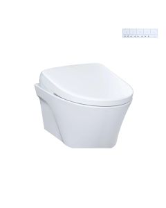 Toto CWT4264726CMFG#MS WASHLET®+ AP 0.9/1.28 GPF Wall-Hung Elongated Toilet Bowl with S7 Contemporary Bidet Seat andin Matte Silver