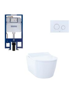 Toto CWT427227CMFG#WH RP Compact 0.9 or 1.6 GPF Wall Mounted Toilet and In-Wall Tank System in White
