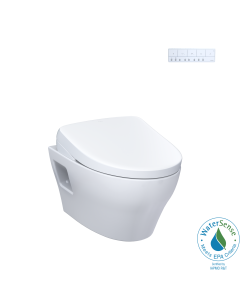 Toto CWT4284726CMFG#MS WASHLET®+ EP 0.9/1.28 GPF Wall-Hung Elongated Toilet Bowl with S7 Contemporary Bidet Seat in Matte Silver