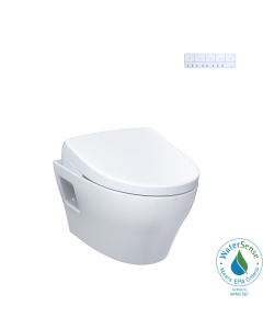Toto CWT4284736CMFGA#MS WASHLET+ EP 0.9/1.28 GPF Wall-Hung Elongated Toilet Bowl with S7A Contemporary Bidet Seat in Matte Silver