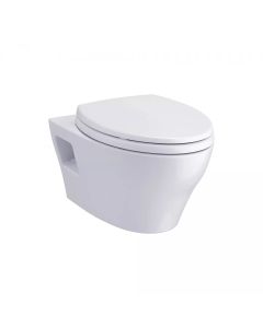 Toto CWT428CMFG#WH EP 1.28 GPF & 0.9 GPF Dual Flush Wall Mounted Two Piece Elongated Chair Height Toilet with Copper Supply Line in White (Seat Sold Separately)