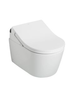 Toto CWT4474047CMFG#MS WASHLET+ RP Wall-Hung D-Shape Toilet with RX Bidet Seat and DuoFit In-Wall 1.28 and 0.9 GPF Dual-Flush Tank System in Matte Silver