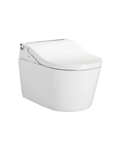 Toto CWT4474547CMFGA#MS WASHLET+ RP Wall-Hung D-Shape Toilet with RW Bidet Seat and DuoFit In-Wall 1.28 and 0.9 GPF Auto Dual-Flush Tank System in Matte Silver
