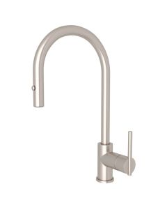 Rohl CY57LSTN2 Modern Pull-Down Side Lever Single Hole Kitchen Faucet in Satin Nickel