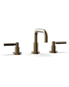 Phylrich D132/047 Basic 1.2 GPM Deck Mounted Three Hole High Spout Widespread Bathroom Faucet with Lever Handles in Antique Brass