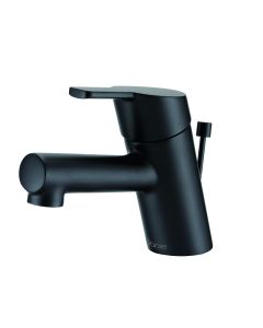 Danze D224530BS Amalfi 4-7/8" H X 1-7/8" W X  6-3/16" D Single Handle Top Control Lavatory Faucet  with Metal Pop-Up Drain in Satin Black