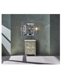 Robern D2C2430D4RM77SC Main Line 24" W X 30" H X 4" D Single Door Rosemont Framed Medicine Cabinet in Polished Nickel with Slow-Close Hinges