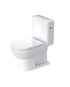 Duravit D4060500 No.1 1.28 GPF Floor Mounted Elongated Two Piece Toilet with Right Hand Lever in White (Seat Sold Separately)