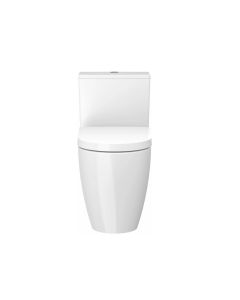 Duravit D4201800 ME by Starck 0.92/1.32 GPF 12" Rough Floor Mounted Dual Flush Elongated One Piece Toilet with Seat and Top Push Button in White