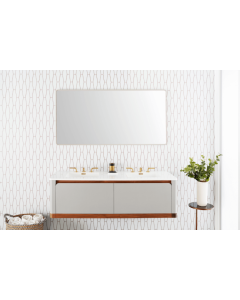 Wetstyle DCO6030MR-28 Deco 60" L X 30" H X 7/8" D Mirror in Matte Lacquer Stone Harbour Grey