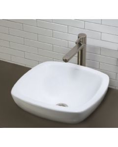 Decolav 1423-CWH Square Semi-Recessed Vitreous China Vessel In White