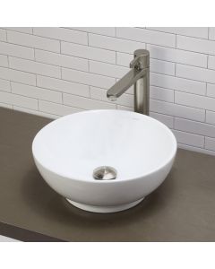 Decolav 1441-CWH 1441CWH Round Ceramic Vessel With Overflow