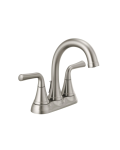 Delta 2533LF-SSMPU Kayra® 1.2 GPM Deck Mounted Two Handle Centerset Bathroom Faucet with Pop-Up Drain Assembly in Stainless