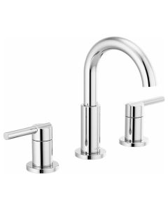 Delta 35749LF Nicol® 1.2 GPM Deck Mounted Two Handle Widespread Bathroom Faucet with Push Pop-Up Drain Assembly in Chrome
