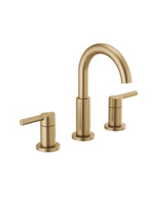 Delta 35749LF-CZ Nicoli® 1.2 GPM Deck Mounted Two Handle Widespread Bathroom Faucet with Push Pop-Up Drain Assembly in Champagne Bronze