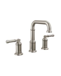Delta 3584-SS-PR-DST Broderick® 1.2 GPM Deck Mounted Widespread Bathroom Faucet with Push Pop-Up Drain Assembly and Lever Handles in Lumicoat Stainless