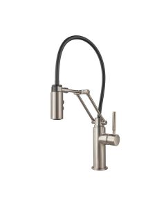 Brizo 63221LF-SS Solna® 1.8 GPM Deck Mounted Single Handle Pull Down Articulating Kitchen Faucet with Magnetic Docking Spray Head in Stainless Steel
