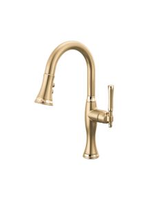 Brizo 63958LF-GLPG Tulham™ 1.8 GPM Deck Mounted Pull Down Prep Kitchen Faucet with Magnetic Docking Spray Head in Brilliance® Luxe Gold® / Brilliance® Polished Gold