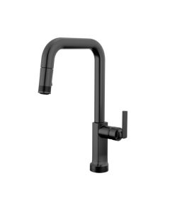 Delta 64007LF-BLLHP Kintsu® 1.8 GPM Single Hole SmartTouch® Pull Down Kitchen Faucet with Square Spout in Matte Black (Handle Sold Separately)