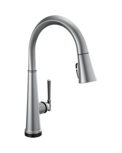 Delta 9182-AR-PR-DST Emmeline® 1.8 GPM Deck Mounted Single Handle Pull Down Kitchen Faucet with On/Off Touch Activation, ShieldSpray and Magnetic Docking Spray Head in Lumicoat Arctic Stainless