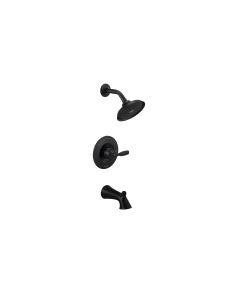 Delta T14432-BL Woodhurst® 1.75 GPM One Handle Wall Mounted Tub and Shower Trim Kit in Matte Black (Rough In Sold Separately)