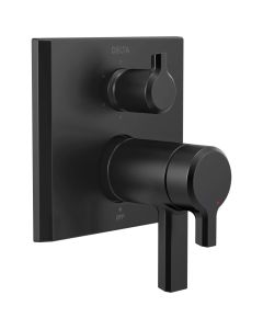 Delta T27T999-BL Pivotal® TempAssure® Thermostatic Valve Trim with Integrated Diverter in Matte Black (Rough In Sold Separately)