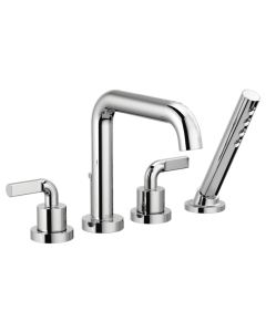 Brizo T67435-PCLHP Litze® 1.75 GPM Deck Mounted Single Function Roman Tub Filler with Handshower in Polished Chrome ( Handle Sold Saparately)