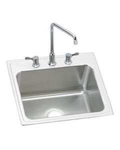 Elkay DLH252212C 18 Gauge Stainless Steel 25" X 22" X 12.125" Single Bowl Top Mount Kitchen Sink Kit