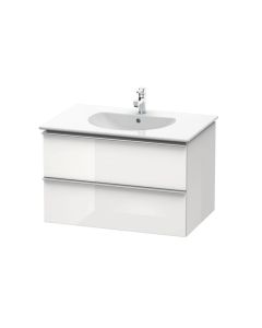 Duravit DN647102222 32" L X 22" W X 22" H Two Drawers Wall Mounted Vanity Base Only in White (Vanity Top Sold Separately)