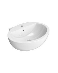 Flaminia DP481-W Dip 62 24.80" W X 19.48" L X 9.05" H Countertop Wall Hung Basin with Overflow & Arranged for Three Faucet Holes in White