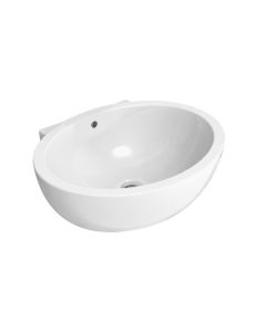 Flaminia DP482-W Dip 62 24.80" W X 19.48" L X 9.05" H Countertop Wall Hung Basin with Overflow & No Faucet Hole in White