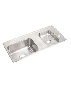 Elkay DRKR3717R4 18 Gauge Stainless Steel 37.25" X 17" X 7.625" Double Bowl Top Mount Sink