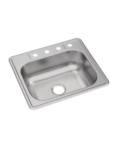 Elkay DSE125224 Dayton® Stainless Steel 25" L X 22" W X 8-1/16" H Four Holes Single Bowl Drop In Sink