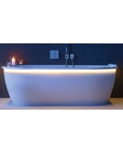 Duravit 700248000000090 Darling New 74-3/4" L X 35-3/8" W X 23-5/8" H Drop-in Acrylic Soaking Bathtub with Panel and Support Frame in White