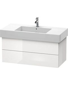 Duravit DL632108585 Delos 39" L X 19" W X 18" H Wall Mounted Vanity Base Only With 2 Drawers in White High Gloss Lacquer (Vanity Top Sold Separately)