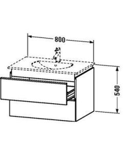 Duravit DN647105151 Darling New 32" L X 21" W X 21" H Wall Mounted Bathroom Vanity Base Only with Two Drawer in Pine Terra (Vanity Top Sold Separately)