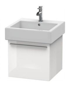 Duravit FO955302222 Fogo 18" L X 18" W X 17" H Wall Mount Vanity Base Only with Single Drawer in White High Gloss (Vanity Top Sold Separately)